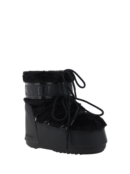 Moon Boot Icon Low Faux Fur Boots - Black