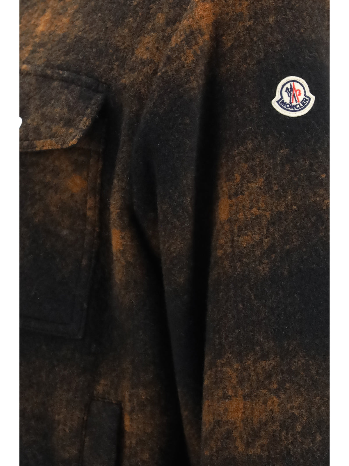 Moncler Embroidered flannel Shirt - Brown