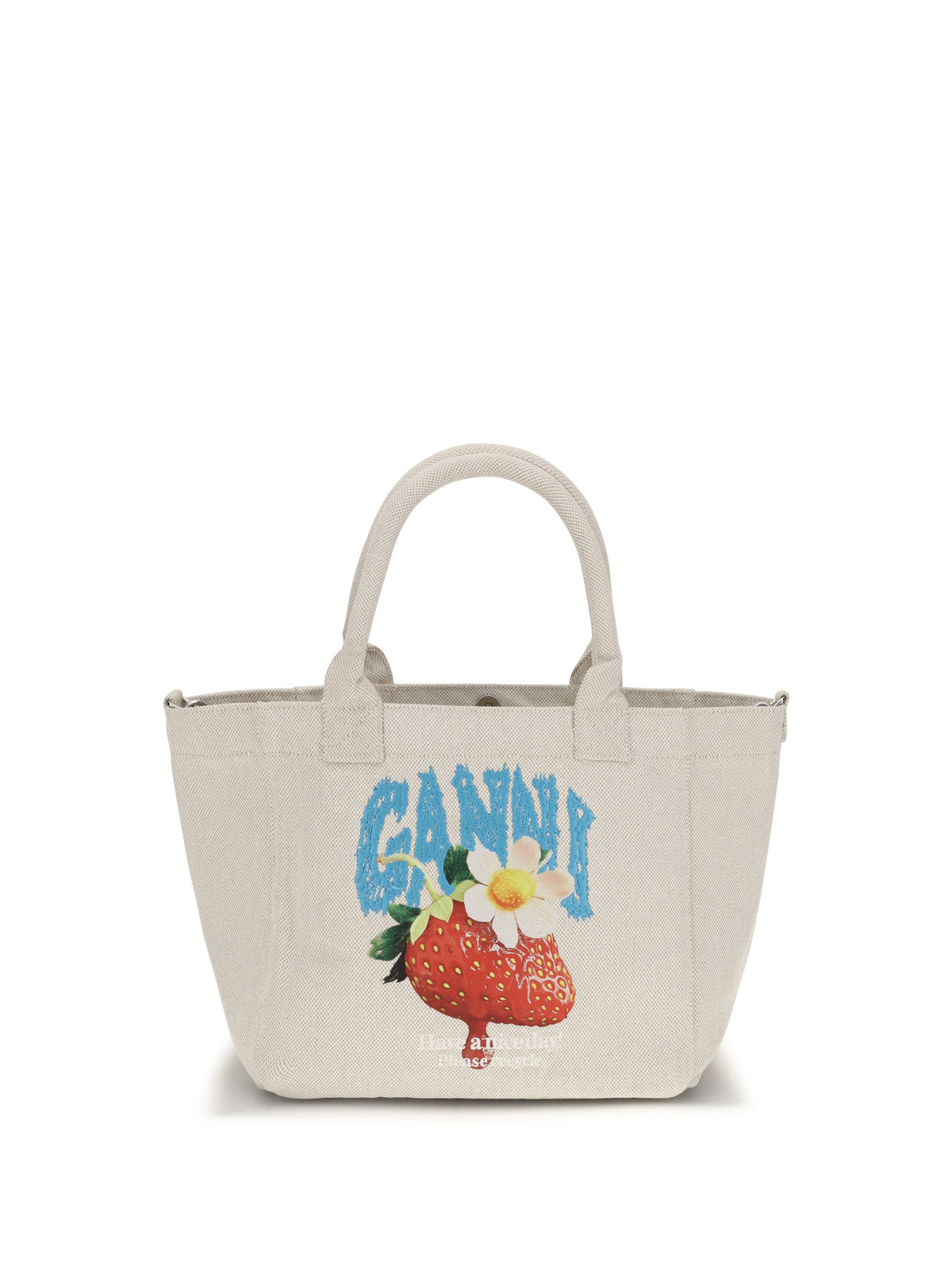 Ganni Small Easy Shoulder Bag with strawberry print - Sunlight