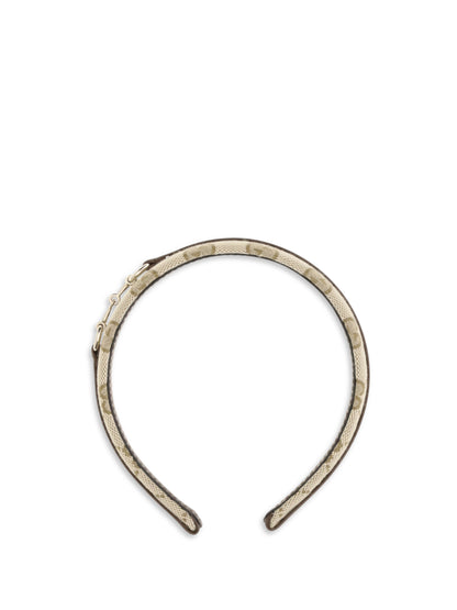Gucci GG Monogram Headband with horsebit for Girl - Coffee/Dark Brown