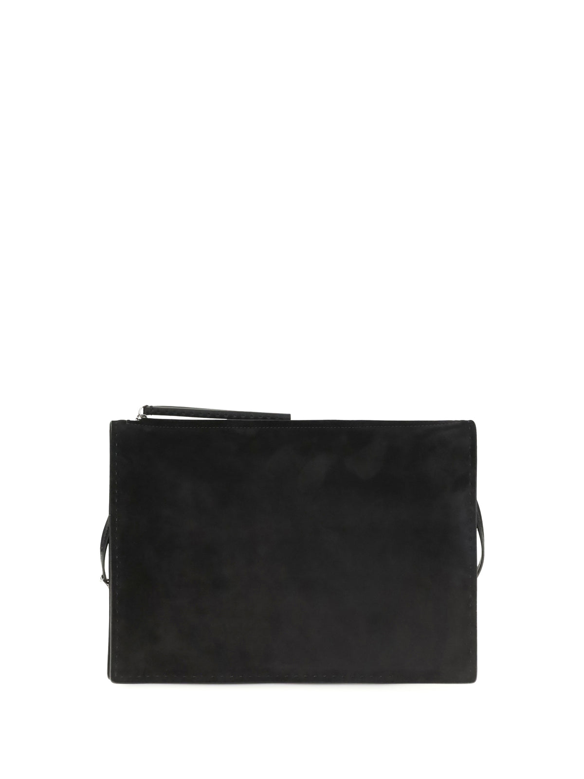 Phoebe Philo Glove suede Clutch - Black  Silver