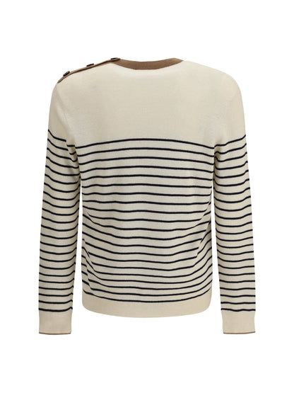 Prada jacquard wool and cotton blend Sweater - Natural