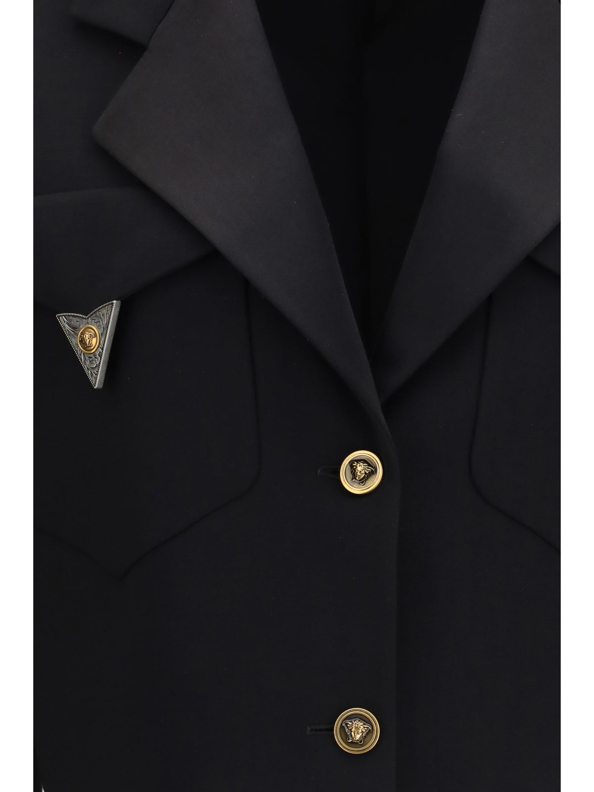 Versace Cropped wool Blazer - Black