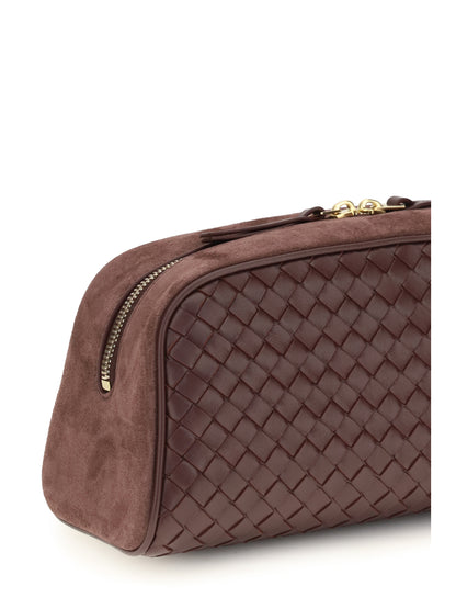 Bottega Veneta Large Nodo Pouch - Deep Mahogany-Gold