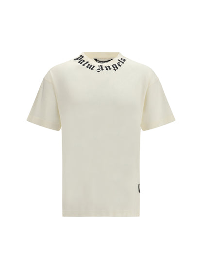 Palm Angels Logo crewneck T-shirt - Off White - Black