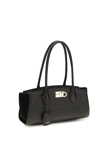 Ferragamo Studio Soft East West Shoulder Bag - Black