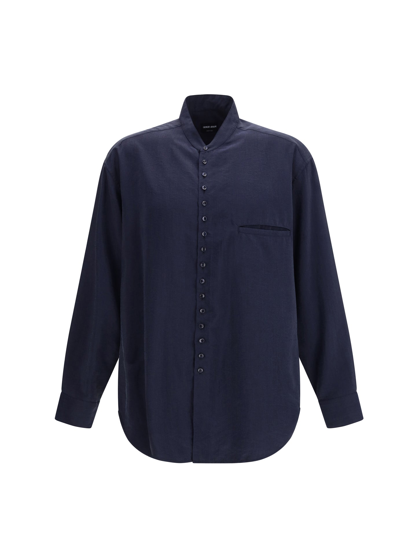 GIORGIO ARMANI Washed silk Shirt with band collar