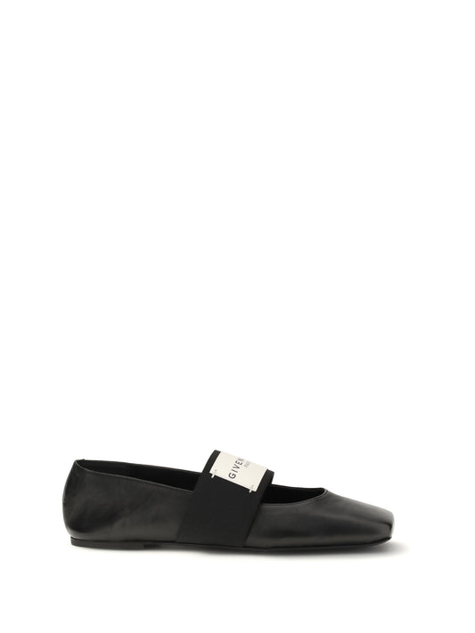 GIVENCHY Leather Sliced Square Ballerinas