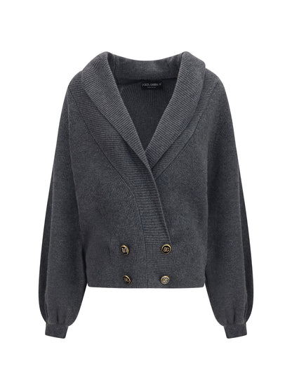 Dolce & Gabbana Cropped shawl collar Cardigan with wide sleeves - Canna Di Fucile Scur