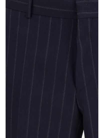 Hugo Boss Black Striped virgin wool Suit - Dark Blue