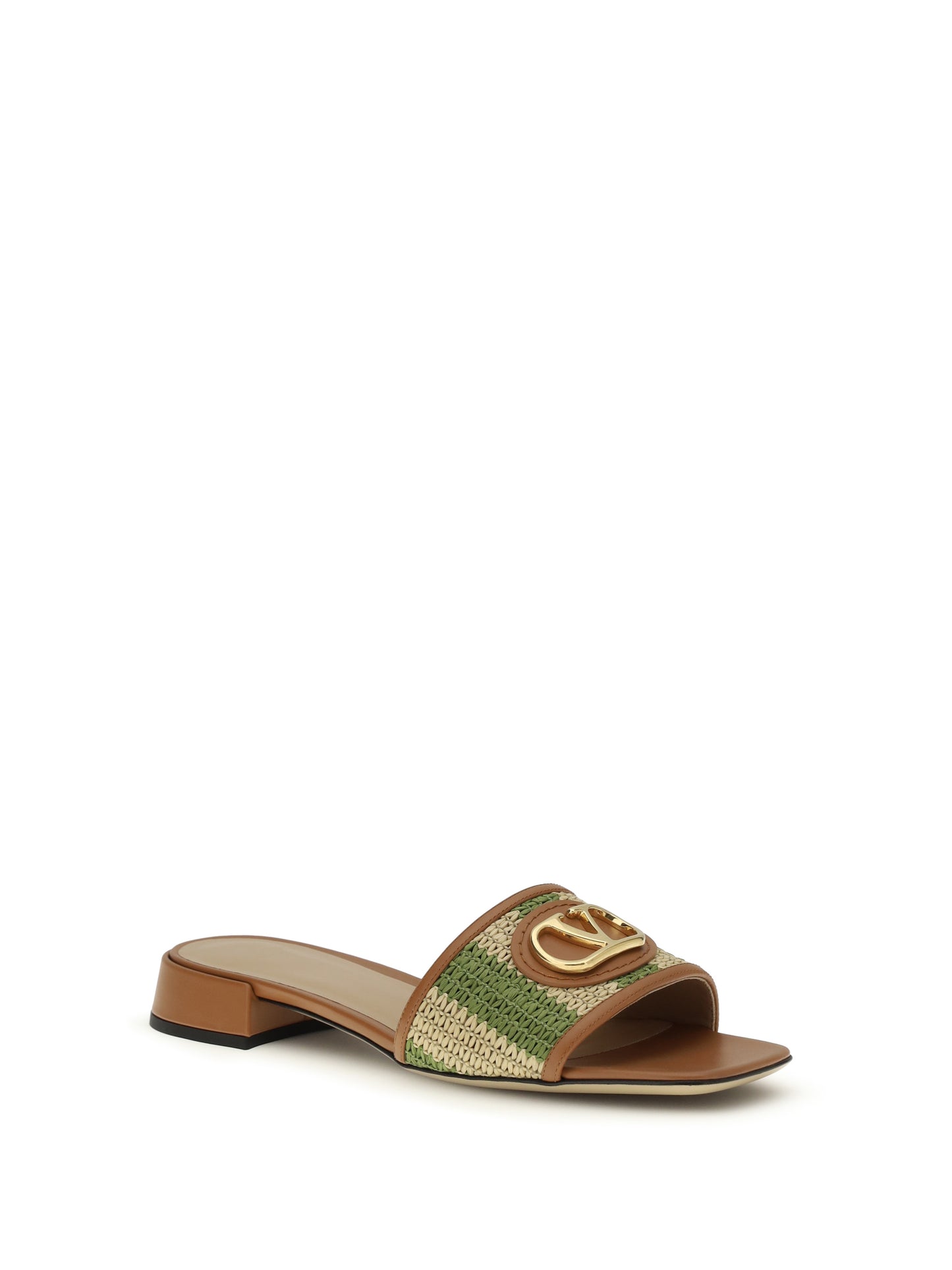 VALENTINO GARAVANI VLogo Signature raffia slide Sandals