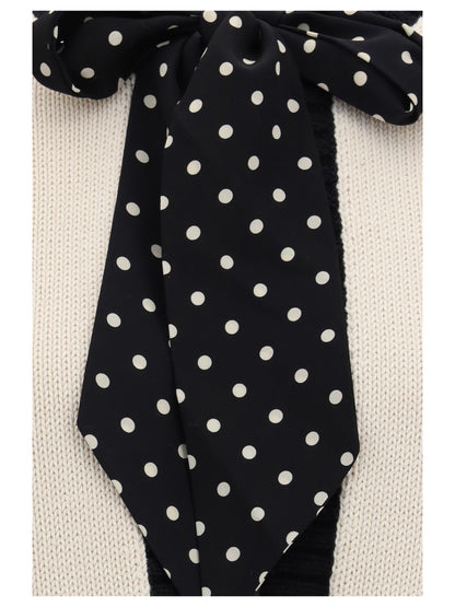 VALENTINO Open polka-dot bow Cardigan