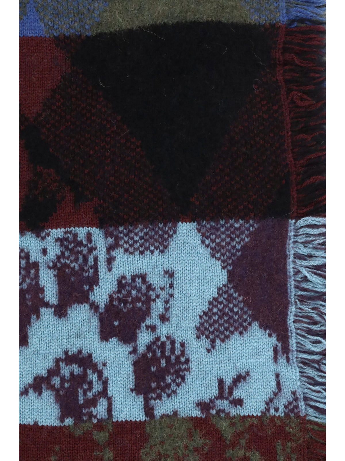 Dries Van Noten Mixed print fringed Scarf - Purple
