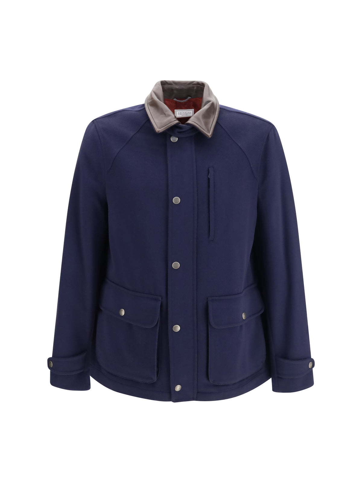 Brunello Cucinelli Virgin wool Jacket withnappa inserts - Blue