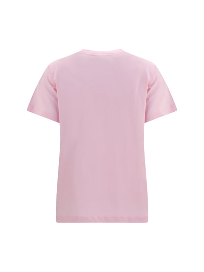 Ganni Teddy Forest cotton T-shirt - Chalk Pink