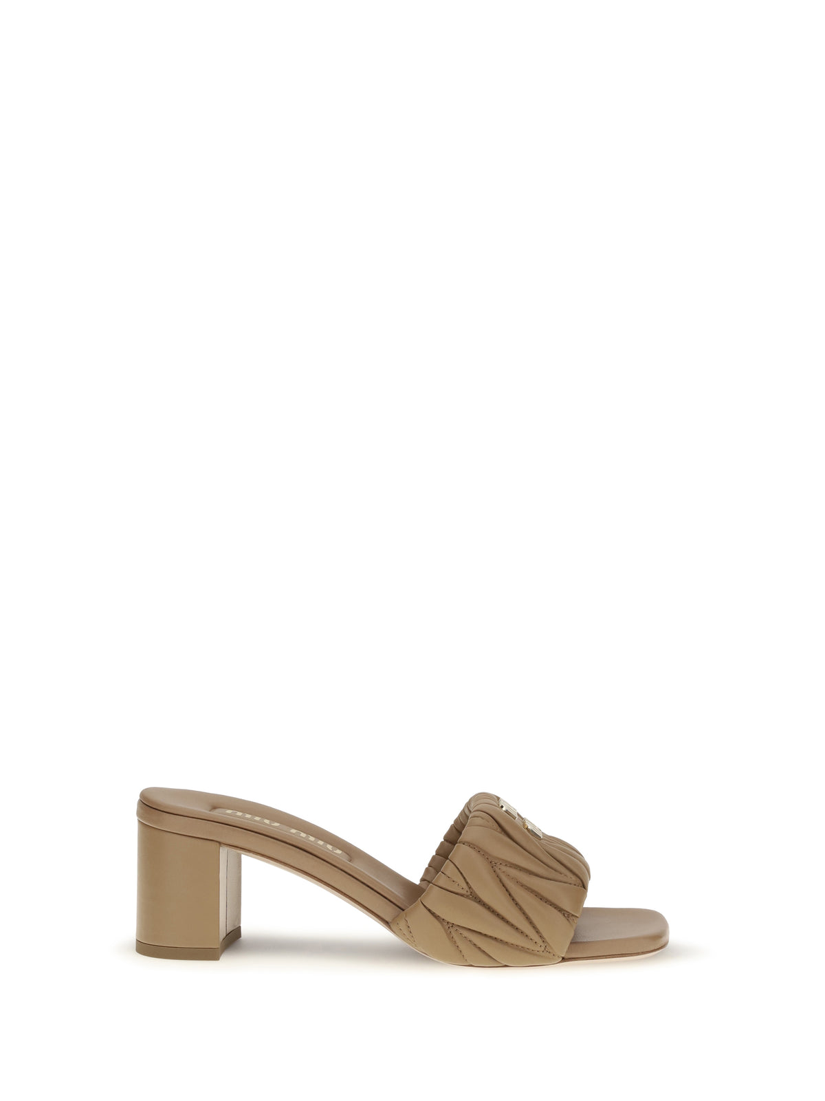 Miu Miu Logoed Sandals - Caramel