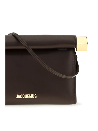 Jacquemus Rond Carré leather Shoulder Bag - Midnight Brown