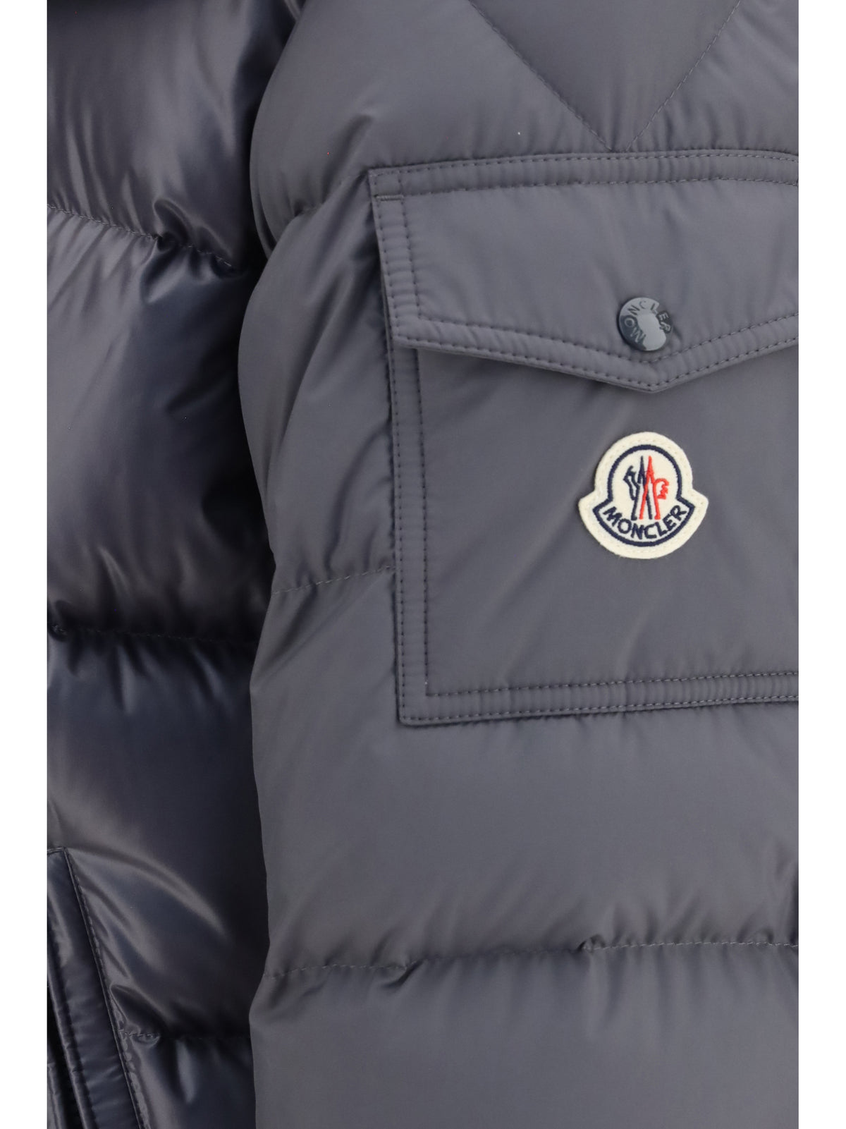 Moncler Maya short padded hooded Jacket - Dark Grey