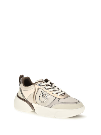 Pinko Alba leather Sneakers - Mirror Ivory
