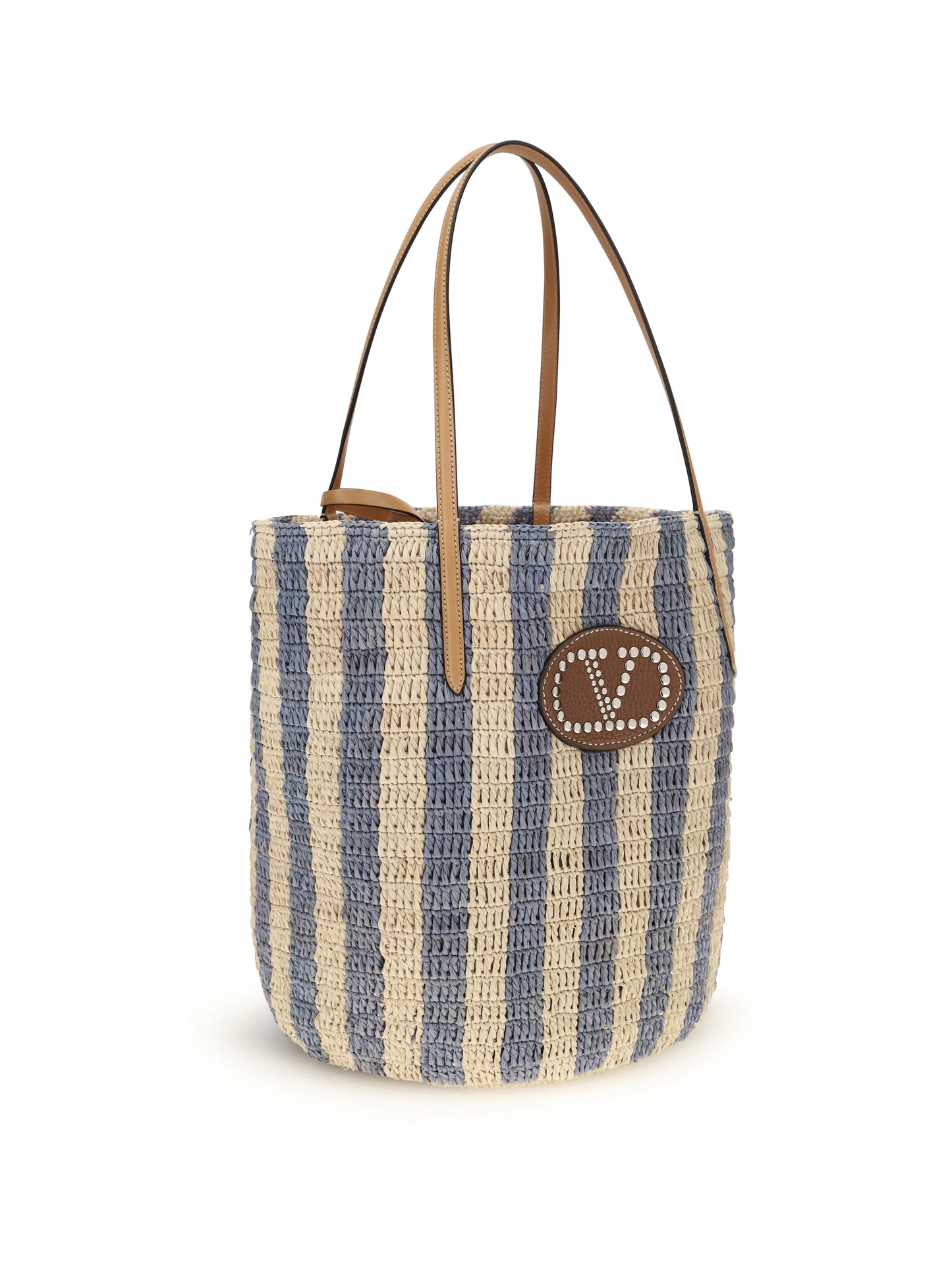 VALENTINO GARAVANI Striped raffia Bucket Bag