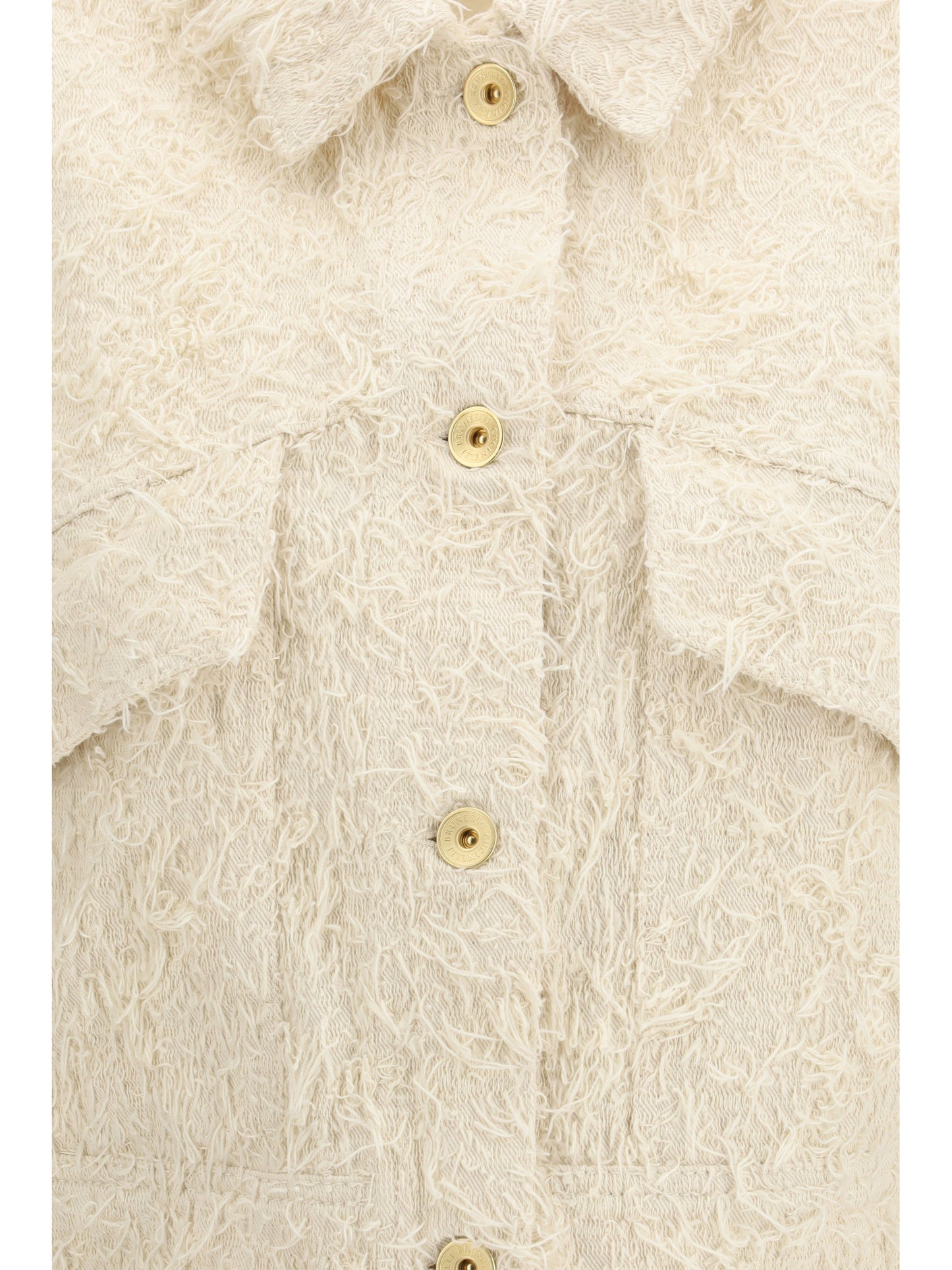 BRUNELLO CUCINELLI Fuzzy dyed denim outerwear Jacket with monili