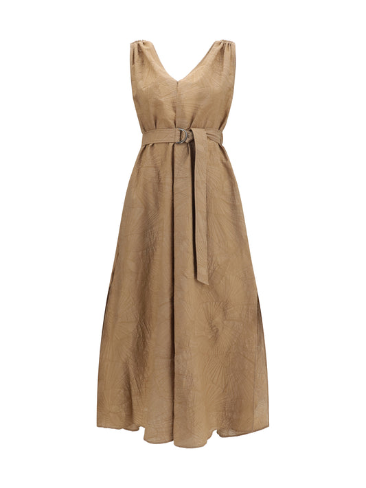 BRUNELLO CUCINELLI Midi Dress with floral motif