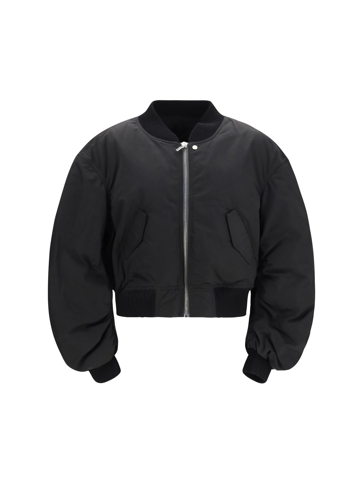 Rick Owens Bomber Jacket with gathered sleeves - Black