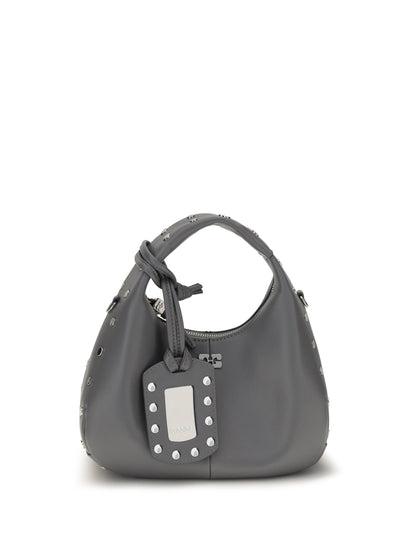 Ganni Mini studded Hobo Handbag - Quiet Shade