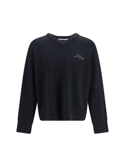 Acne Studios Camel hair V-neck Sweater - Black