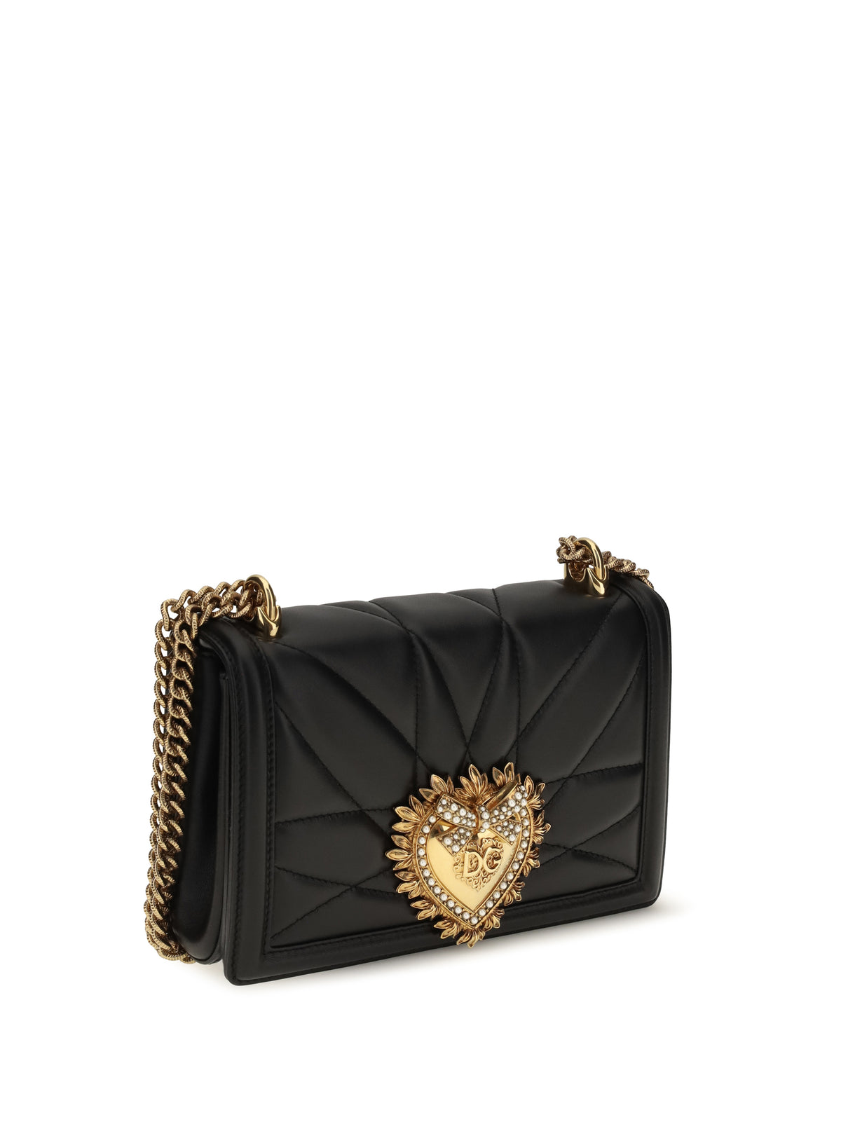 Dolce & Gabbana Medium Devotion matelassé nappa Shoulder Bag - Black
