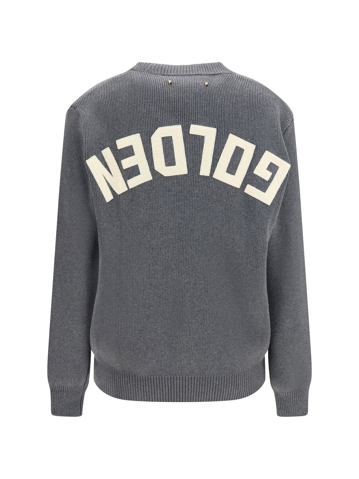 Golden Goose Cotton crewneck Sweater with back logo - Dark Grey Melange