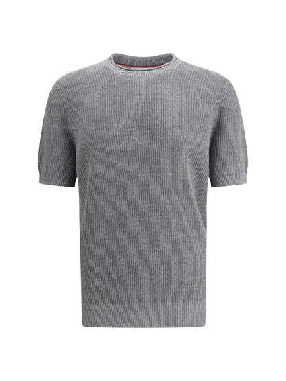 BRUNELLO CUCINELLI Cotton and linen knit T-Shirt