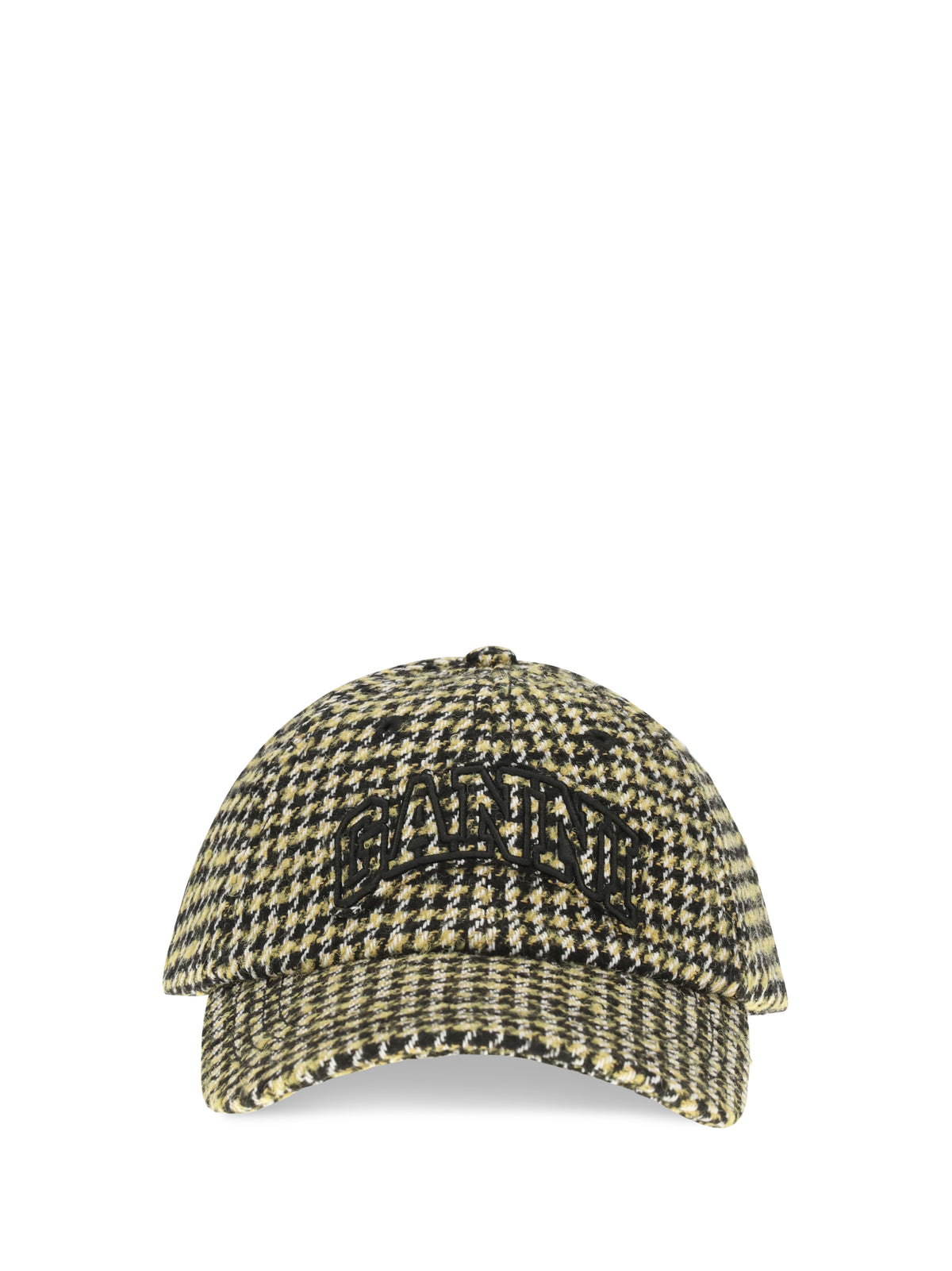 Ganni Woollen Check Cap - Blazing Yellow