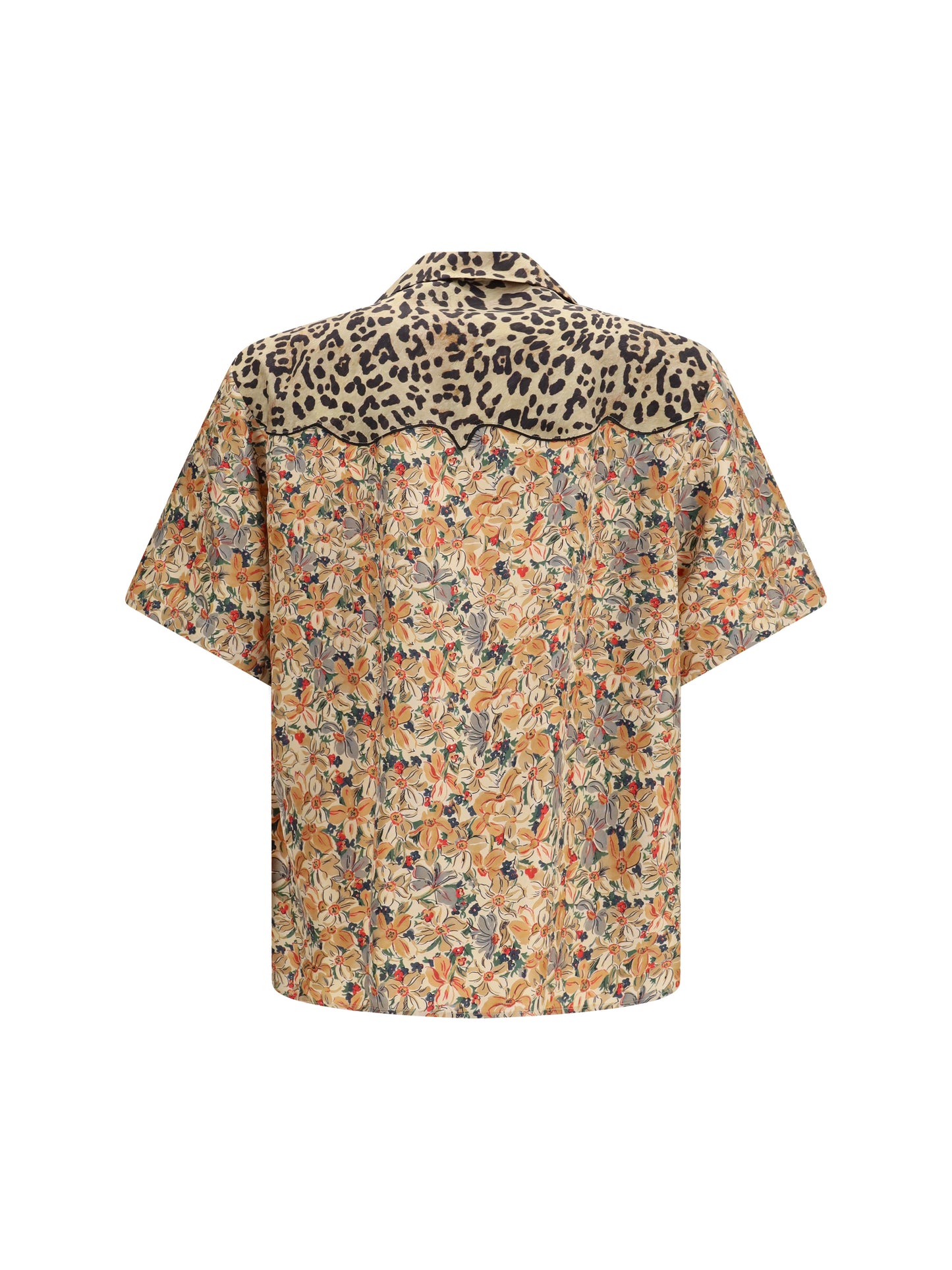 VALENTINO Short-sleeve floral and leopard print Shirt