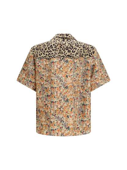 VALENTINO Short-sleeve floral and leopard print Shirt