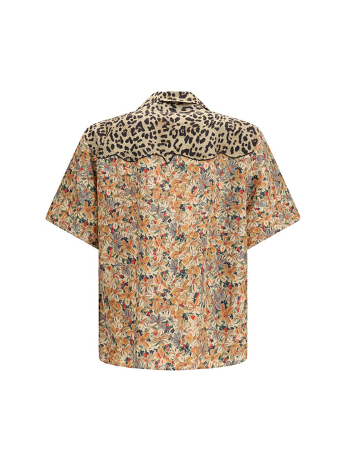 Valentino Short-sleeve floral and leopard print Shirt - Multicolor