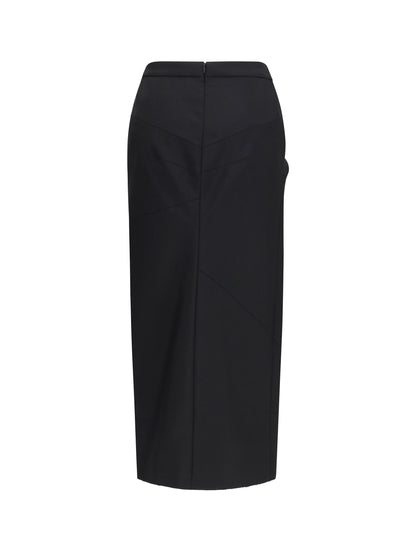 GIVENCHY Draped midi Skirt in double-faced wool and mohair