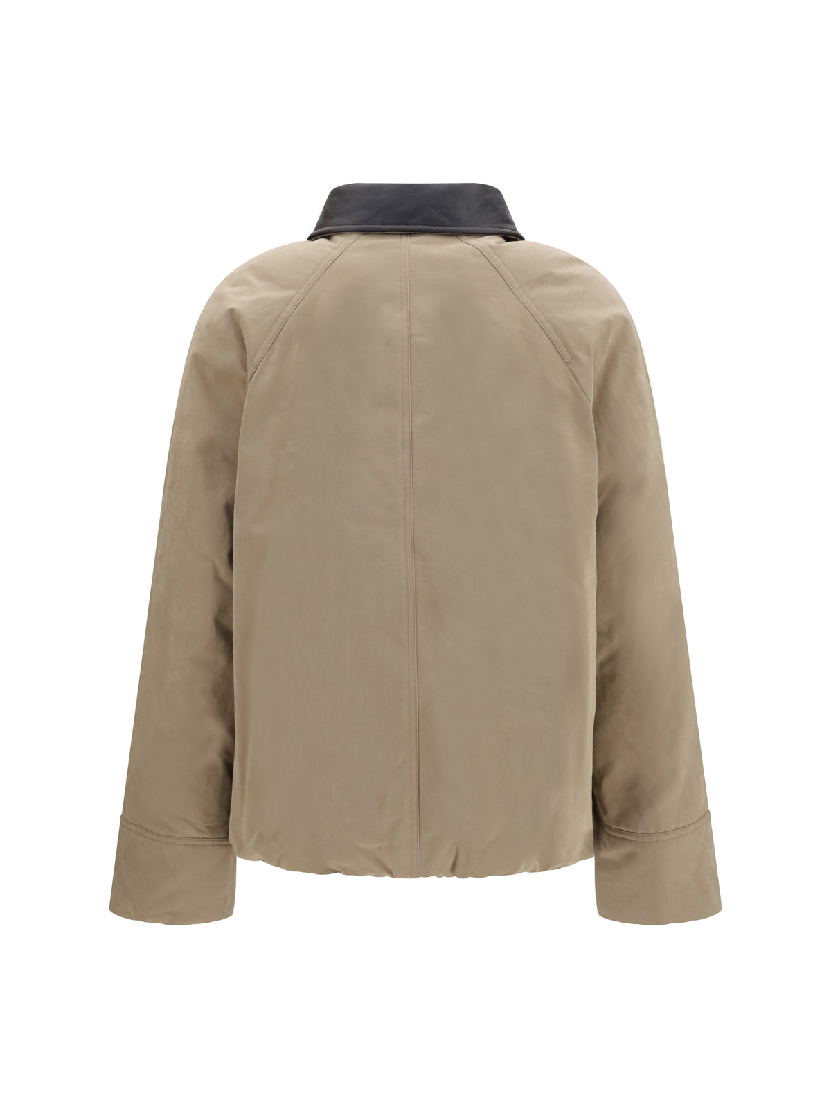 Brunello Cucinelli Padded down Jacket with leather collar - Fungo