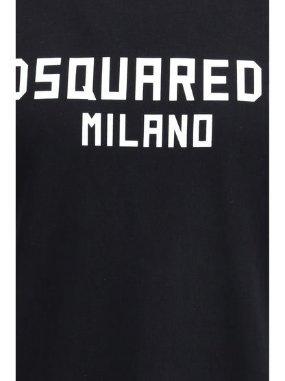 Dsquared2 T-shirt with “Dsquared2 Milano” logo printed - Black