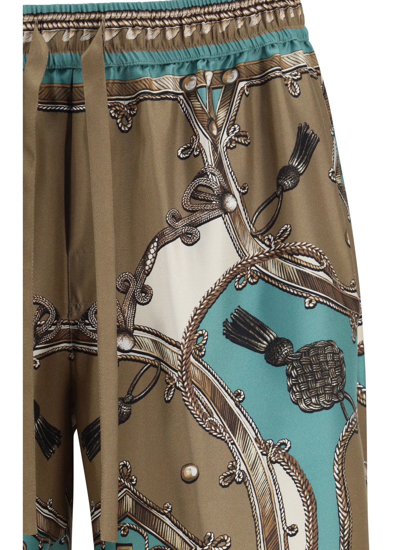 DOLCE & GABBANA Vanity bermuda Shorts in washed silk twill with Cargo print