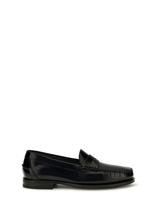 Santoni College A Novembre Patent leather Loafers - Black