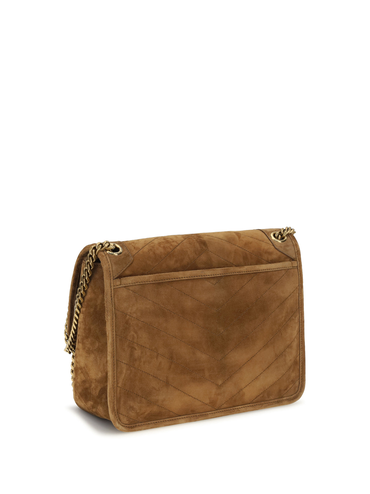 Saint Laurent Medium Niki suede Shoulder Bag - Orange Caramel Cogn