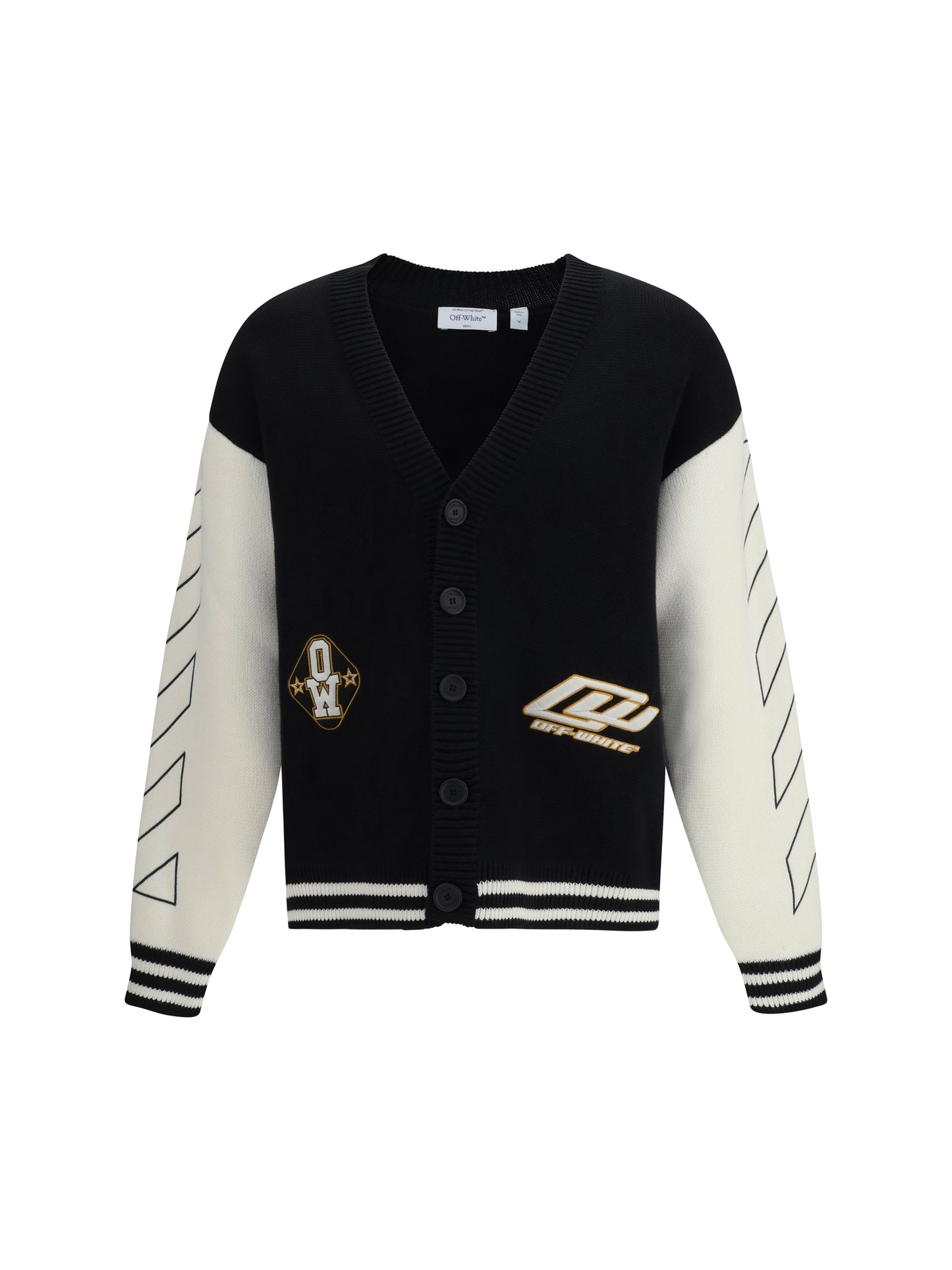 OFF-WHITE Star Logo Diagonal Varsity Cardigan