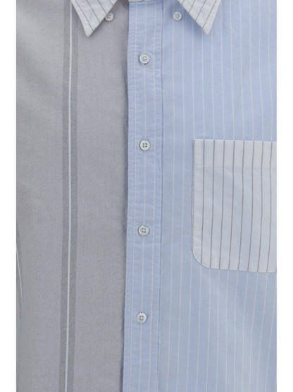 Thom Browne Funmix Striped Oxford Shirt - Light Blue