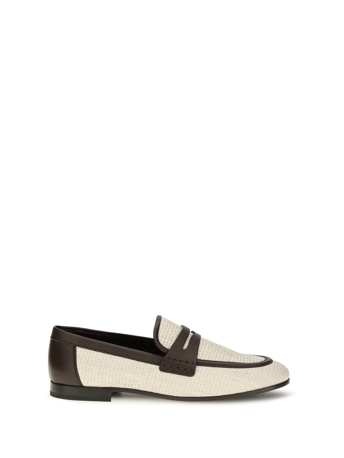 Brunello Cucinelli Two-tone leather and raffia Loafers - Corda