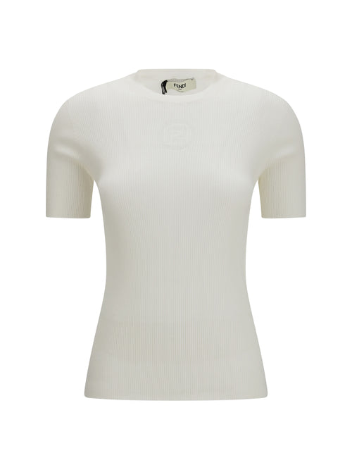 Fendi Short-sleeve cotton Sweater - Off White
