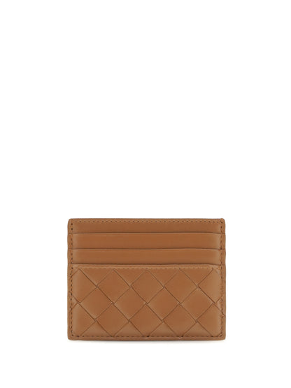 Bottega Veneta Leather Card Holder - Tannin-Gold