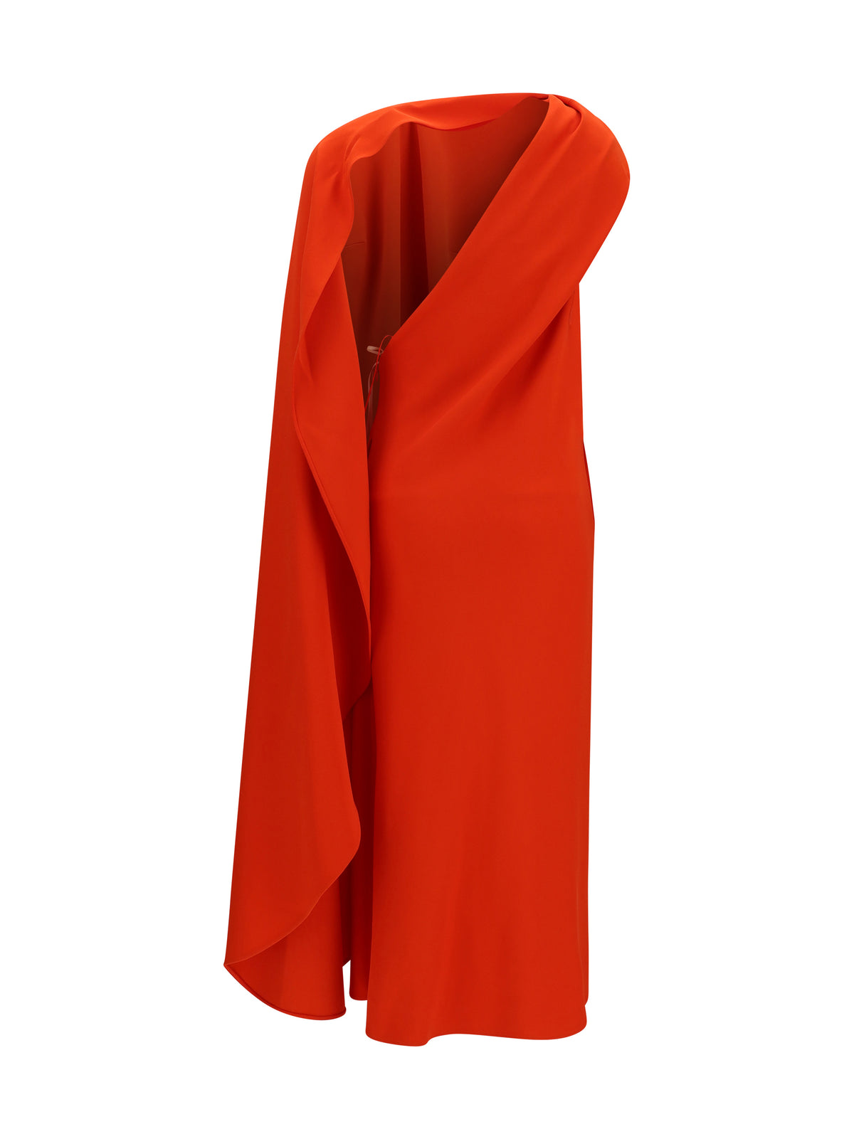 Balenciaga Draped silk midi Dress - Sunset Red