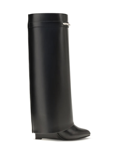 Givenchy Leather Shark Boots - Black/Silvery