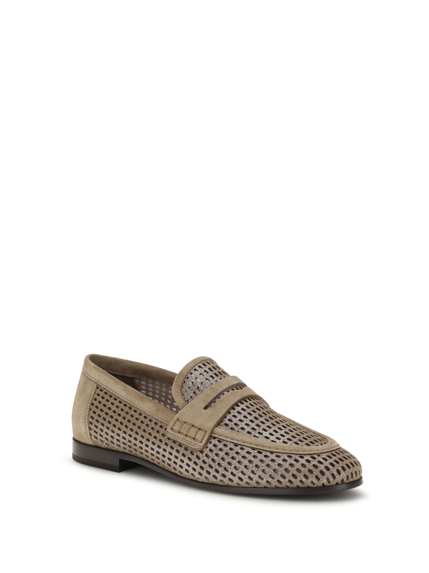 BRUNELLO CUCINELLI Sparkling Net leather Loafers
